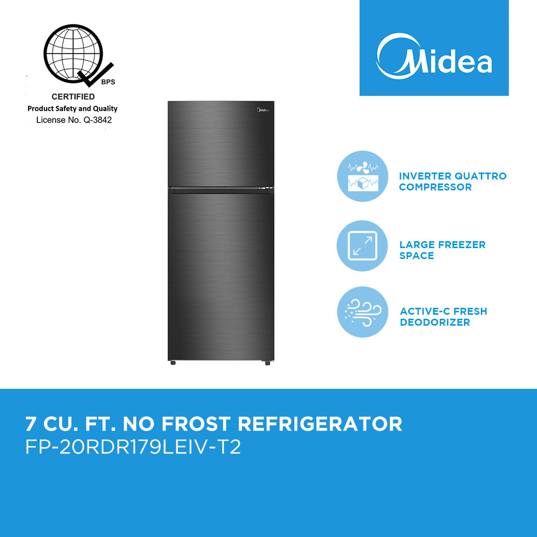 Midea 7 cu ft Inverter Two Door No Frost Refrigerator