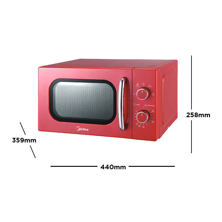 Midea 20L Red Manual Control Microwave Oven