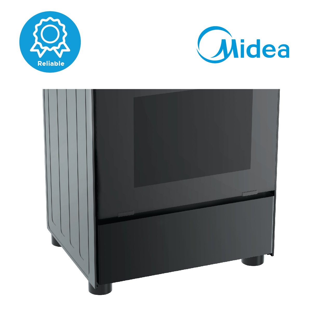Midea 60cm Black Gas Range (4 Gas Burners)