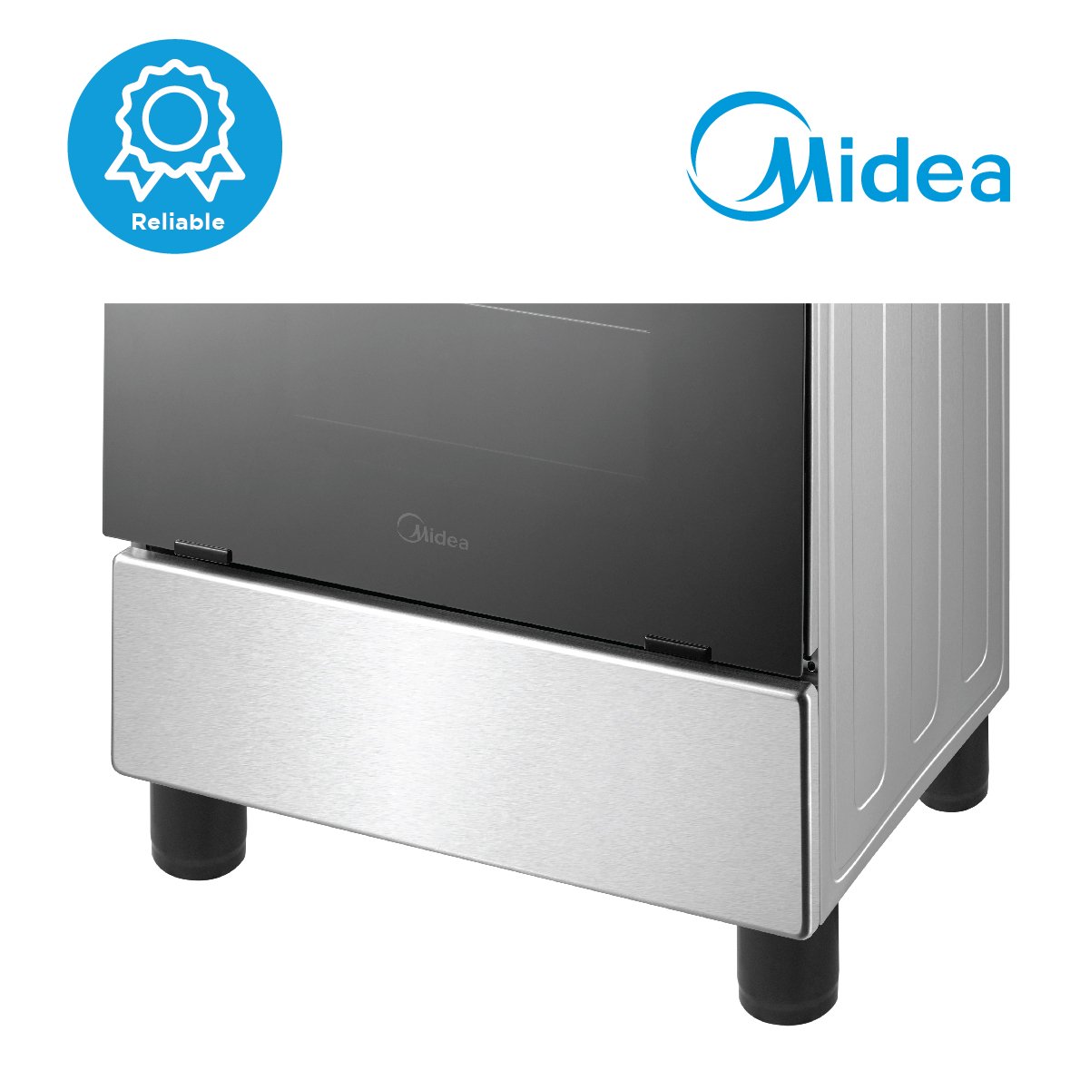 Midea 60cm Silver Stainless Steel Gas Range (4 Gas Burners)