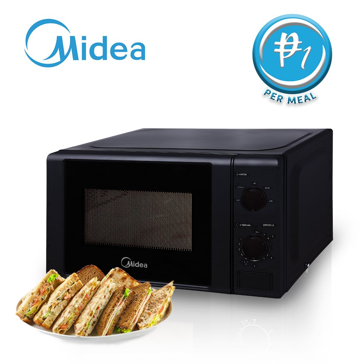 Surprisingly Friendly Midea 20L Black Mechanical Microwave Oven