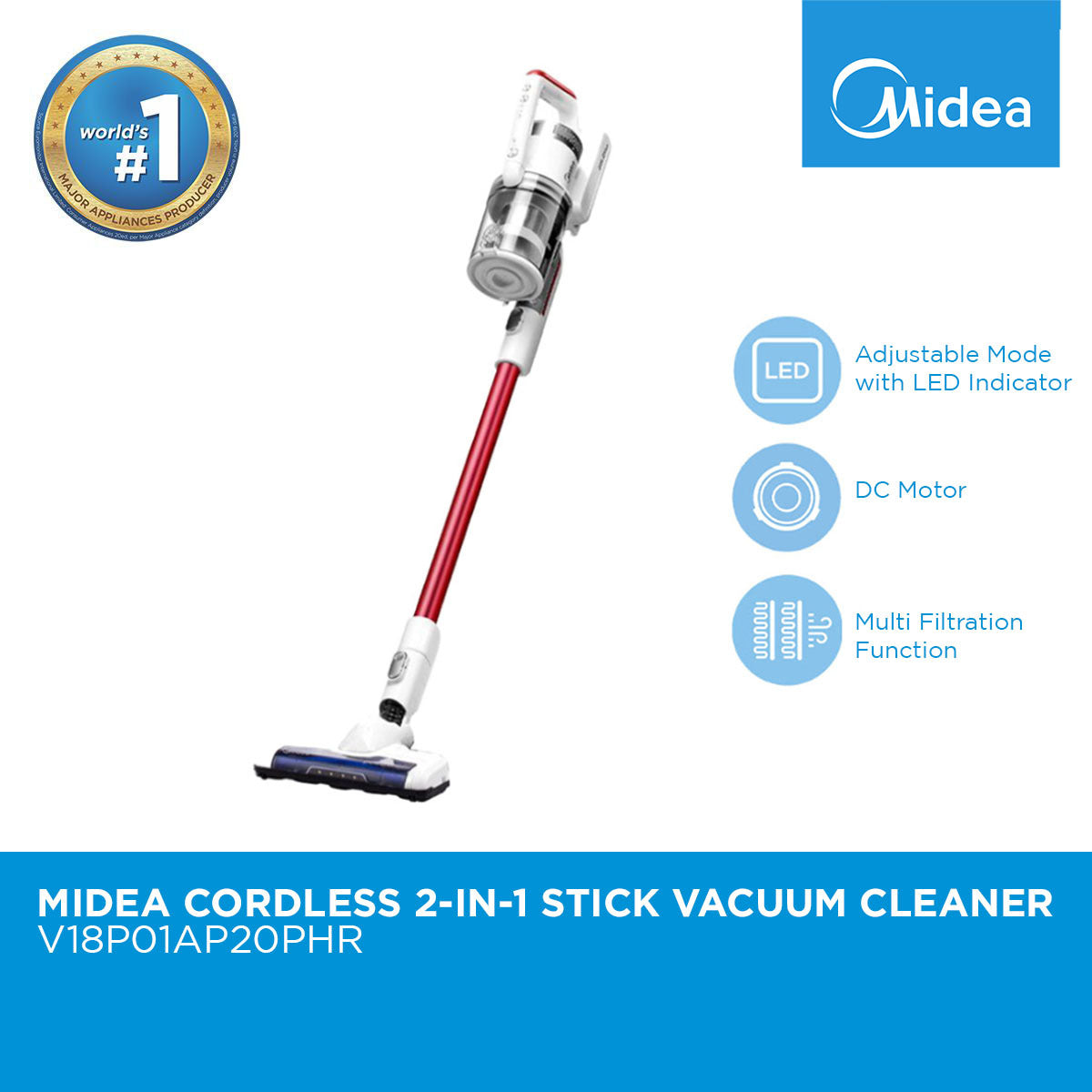 Midea Cordless 2-in-1 Stick Vacuum Cleaner