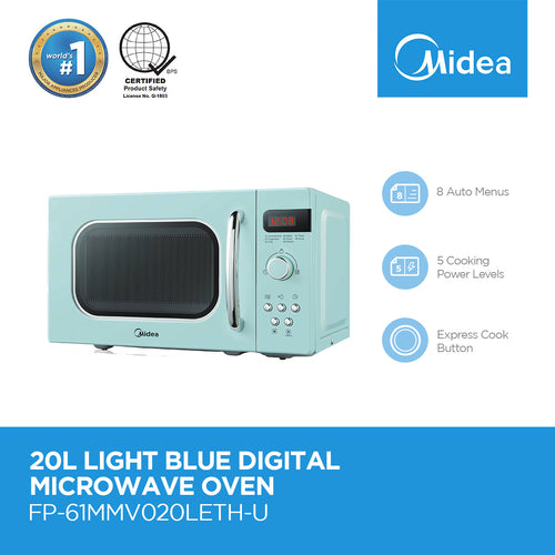 Midea 20L Light Blue Digital Control Microwave Oven