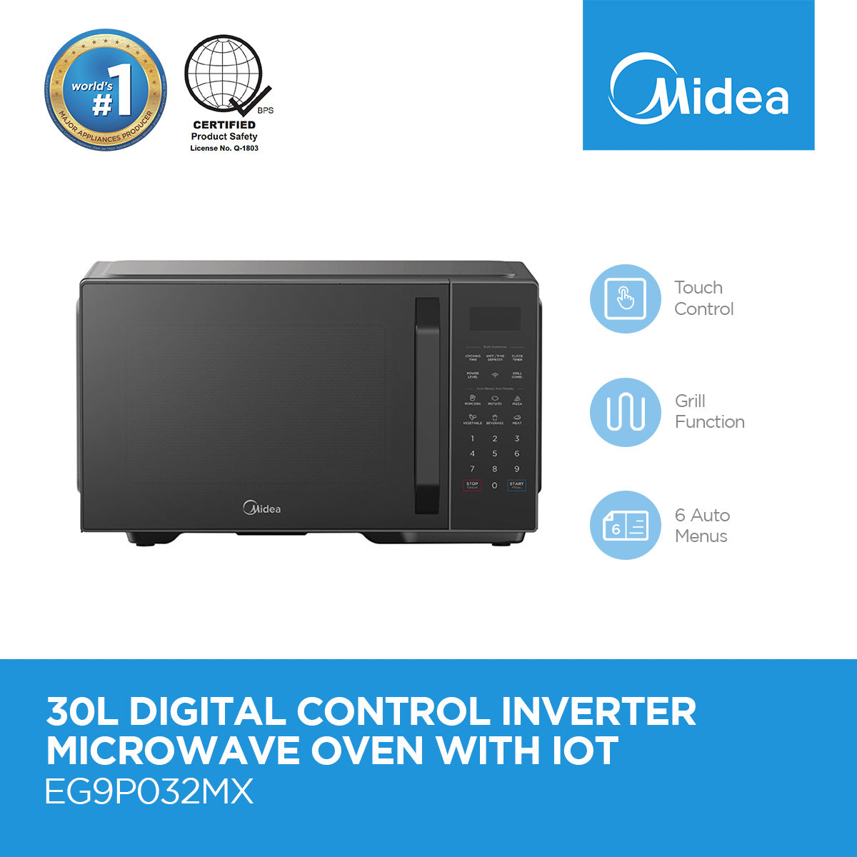 MIDEA 30L Digital Inverter Microwave Oven w/ IOT