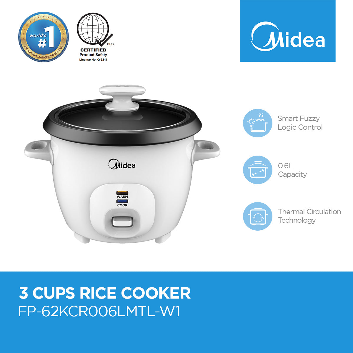 Midea 3 Cups Rice Cooker