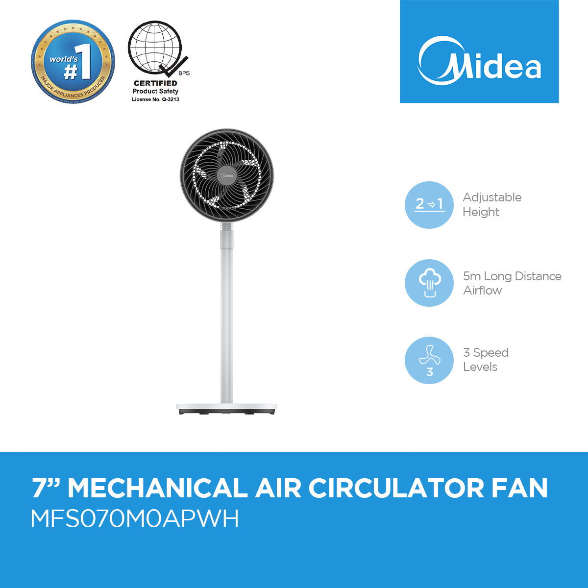 MIDEA 7" Mechanical Air Circulator Fan