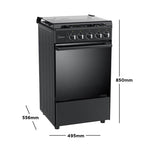 Surprisingly Friendly Midea 50cm Black Gas Range (2 Gas Burners + 2 Hot Plates)