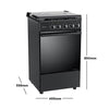 Midea 50cm Black Gas Range (2 Gas Burners + 2 Hot Plates)