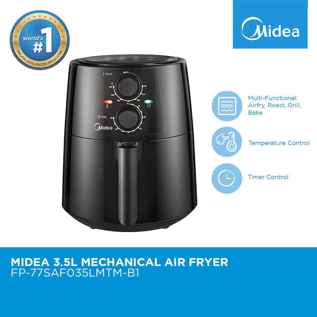 Midea 3.5L Mechanical Air Fryer with Rapid Air Circulation Technology