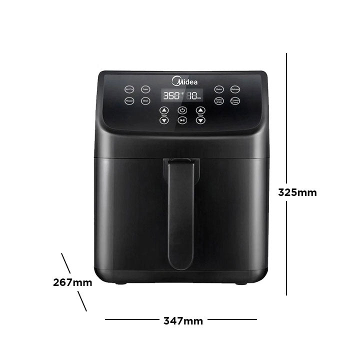 Midea 5.5L Digital Air Fryer with 8 Preset Functions and Rapid Air Technology